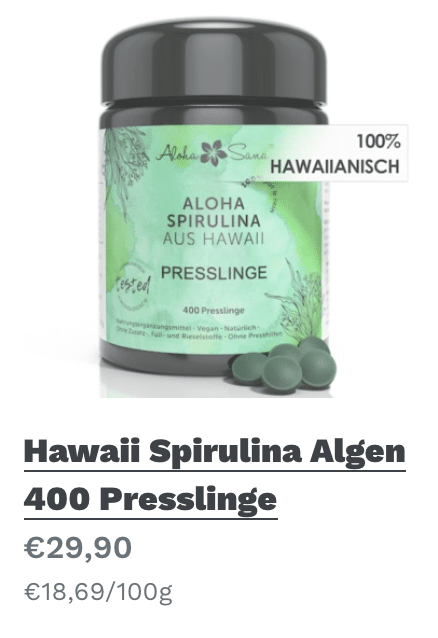 Hawaii Spirulina 400 Presslinge